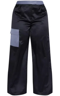 Clearance PrettyLittleThing Plus Pocket Detail Tailored Cargo Pants Dark Grey