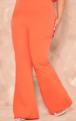 Outlet PrettyLittleThing Plus Wide Leg Pants Deep Orange