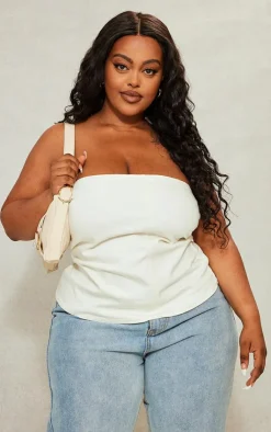 PrettyLittleThing Corsets*Plus Contrast Stretch Denim Corset Top