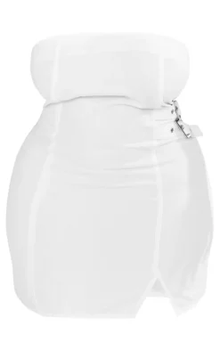 Plus Double Buckle Detail Denim Bodycon Dress-PrettyLittleThing New