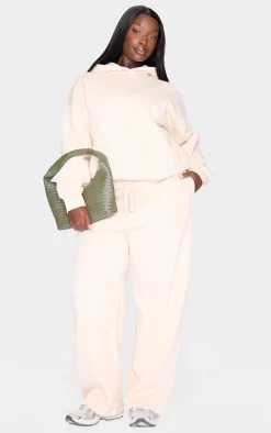 Plus Ecru Premium Basic Oversized Hoodie
