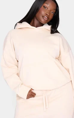 Plus Ecru Premium Basic Oversized Hoodie