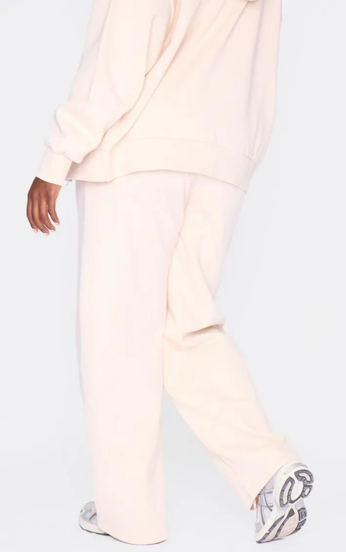 Plus Ecru Premium Wide Leg Sweat Sweatpants