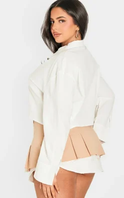 PrettyLittleThing Shirts*Plus Zip Up Cropped Shirt
