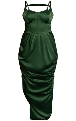 Plus Constructed Satin Bonded Midi Dress-PrettyLittleThing Best