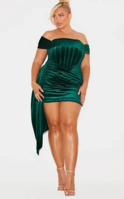 Plus Velour Corset Dress-PrettyLittleThing Hot