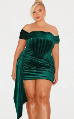 Plus Velour Corset Dress-PrettyLittleThing Hot