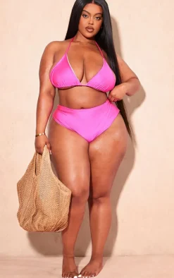 Plus Fuschia Mix & Match High Waist Bikini Bottoms