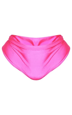 Plus Fuschia Mix & Match High Waist Bikini Bottoms