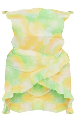 Plus Abstract Ruffle Detail Midi Dress-PrettyLittleThing Clearance