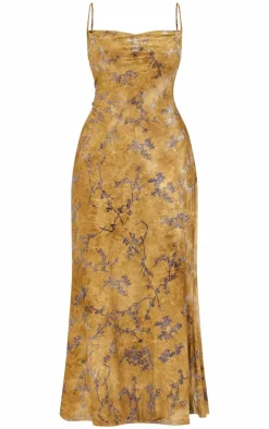 Plus Devore Cowl Neck Lace Up Back Maxi Dress-PrettyLittleThing Outlet