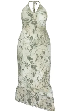 Plus Devore Halter Neck Maxi Dress-PrettyLittleThing Sale