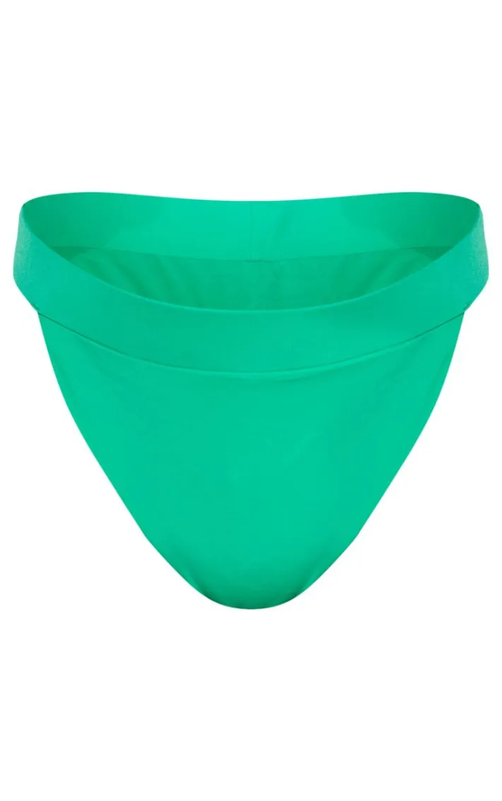 Plus Green High Leg Bikini Bottoms