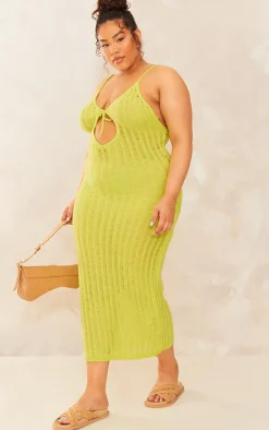Plus Knitted Cut Out Maxi Dress-PrettyLittleThing Clearance