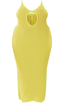 Plus Knitted Cut Out Maxi Dress-PrettyLittleThing Clearance