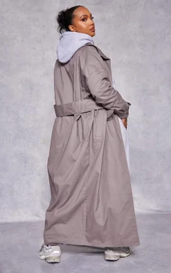 PrettyLittleThing Trench Coats*Plus Belted Cuff Detail Trench Coat