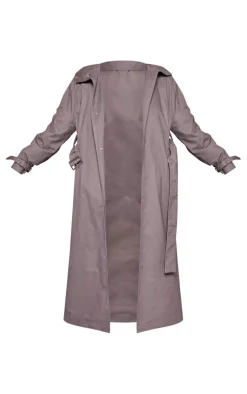 PrettyLittleThing Trench Coats*Plus Belted Cuff Detail Trench Coat