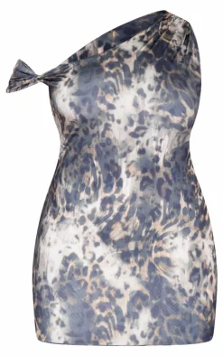 Plus Leopard Double Layer Slinky Twist Bodycon Dress-PrettyLittleThing Discount