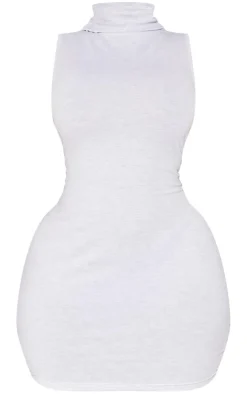 Plus Cotton High Roll Neck Mini Dress-PrettyLittleThing Discount