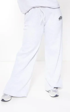 PrettyLittleThing Grey Sweatsuits*Plus Michigan Printed Wide Leg Sweatpants
