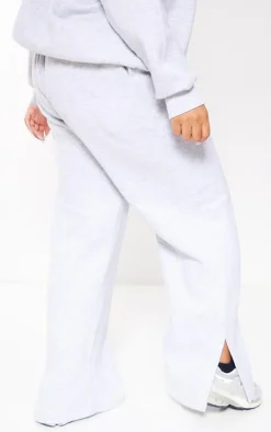PrettyLittleThing Grey Sweatsuits*Plus Michigan Printed Wide Leg Sweatpants