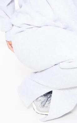 PrettyLittleThing Grey Sweatsuits*Plus Michigan Printed Wide Leg Sweatpants