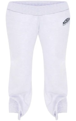 PrettyLittleThing Grey Sweatsuits*Plus Michigan Printed Wide Leg Sweatpants