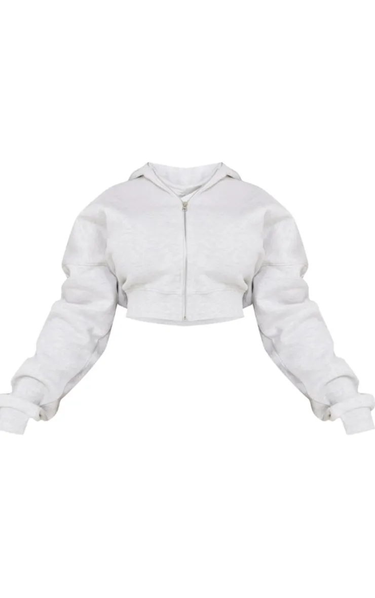 PrettyLittleThing Grey Sweatsuits*Plus Seam Detail Zip Up Hoodie