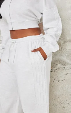 PrettyLittleThing Grey Sweatsuits*Plus Seam Detail Wide Leg Sweatpants