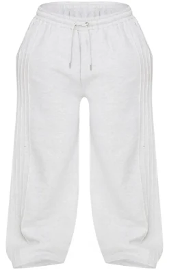 PrettyLittleThing Grey Sweatsuits*Plus Seam Detail Wide Leg Sweatpants