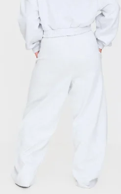 Outlet PrettyLittleThing Plus Premium Thin Waistband Straight Leg Sweat Sweatpants Grey