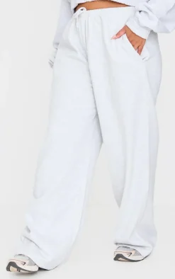 Outlet PrettyLittleThing Plus Premium Thin Waistband Straight Leg Sweat Sweatpants Grey