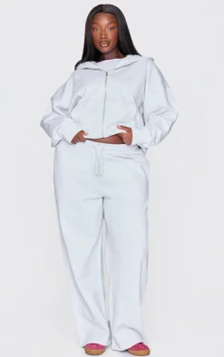 Outlet PrettyLittleThing Plus Premium Wide Leg Sweat Sweatpants Grey