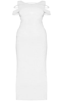 Plus Ribbed Twisted Maxi Dress-PrettyLittleThing Online