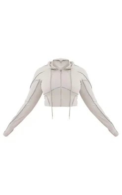 PrettyLittleThing Athletic Jackets*Plus Sculpt Contrast Seam Crop Gym Jacket