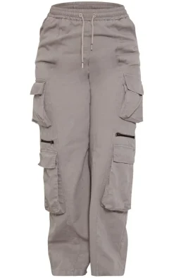 Plus Grey Washed Cargo Pants