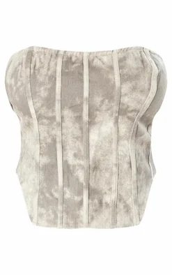 Plus Washed Twill Cargo Bandeau Corset-PrettyLittleThing Best