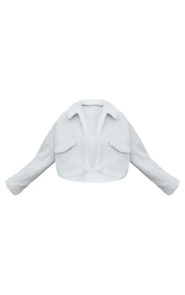 Plus Grey Wool Look Pocket Detail Jacket
