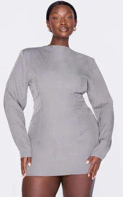 Plus Woven Batwing Bodycon Dress-PrettyLittleThing Clearance