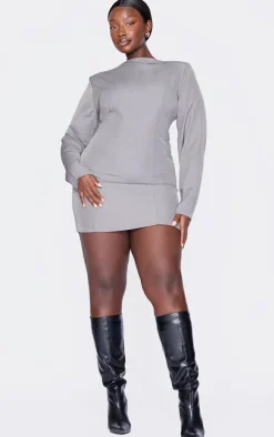 Plus Woven Batwing Bodycon Dress-PrettyLittleThing Clearance