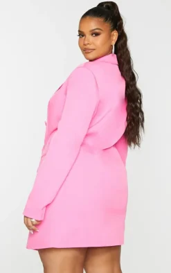 Plus Double Breasted Structured Blazer Dress-PrettyLittleThing Clearance