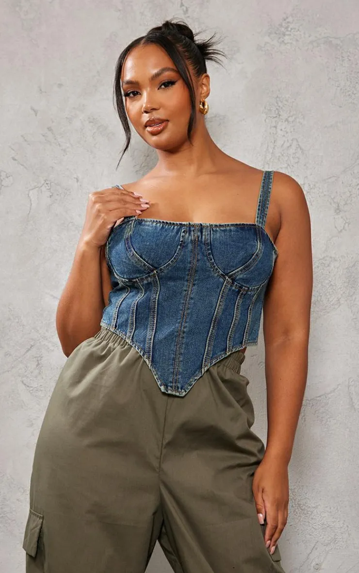 PrettyLittleThing Corsets*Plus Denim Corset