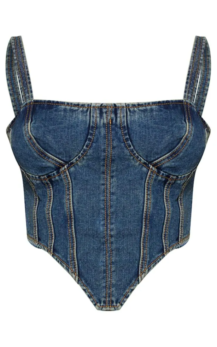 PrettyLittleThing Corsets*Plus Denim Corset