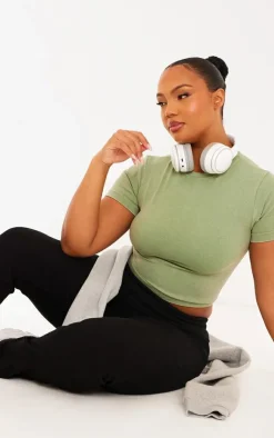 PrettyLittleThing Workout Tops*Plus Acid Wash Seamless Short Sleeve Top