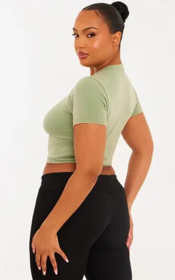 PrettyLittleThing Workout Tops*Plus Acid Wash Seamless Short Sleeve Top
