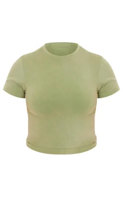 PrettyLittleThing Workout Tops*Plus Acid Wash Seamless Short Sleeve Top