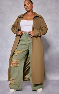 PrettyLittleThing Trench Coats*Plus Belted Cuff Detail Trench Coat