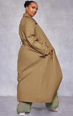 PrettyLittleThing Trench Coats*Plus Belted Cuff Detail Trench Coat
