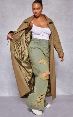 PrettyLittleThing Trench Coats*Plus Belted Cuff Detail Trench Coat
