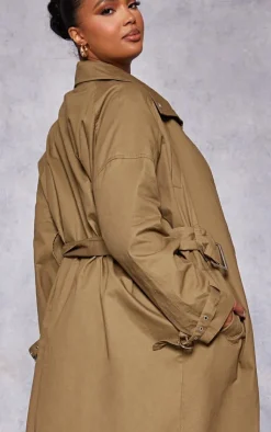 PrettyLittleThing Trench Coats*Plus Belted Cuff Detail Trench Coat